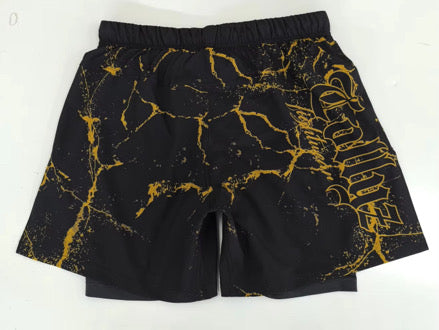 2 in 1 shorts - Gold Marble