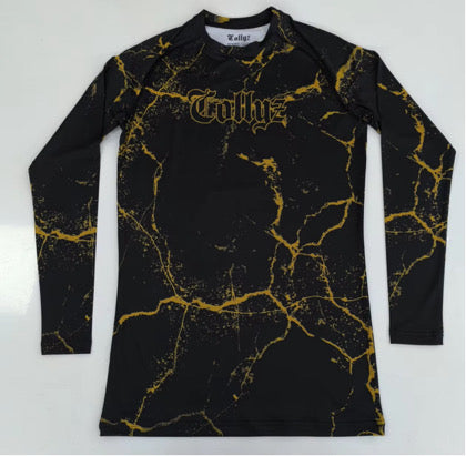 Long sleeve compression tee - Gold marble